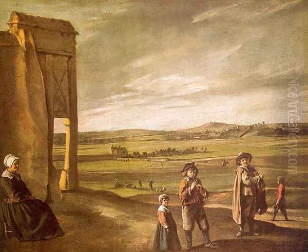 Landscape with Peasants 1640 Oil Painting by Le Nain Brothers