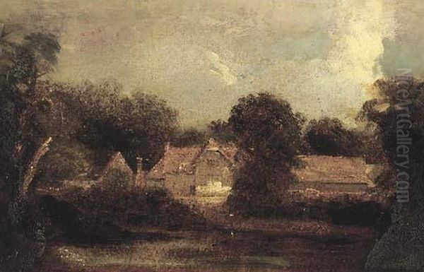 Landscape With Farm Buildings Oil Painting by Peter de Wint