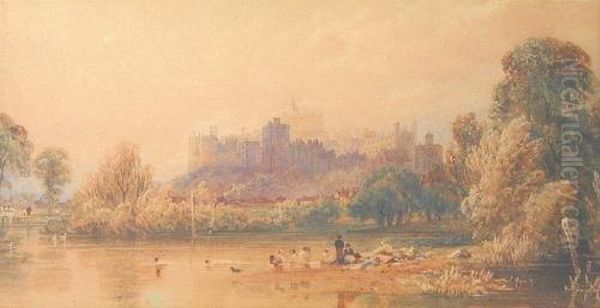 Evening At Windsor Castle Oil Painting by Peter de Wint