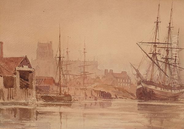 Bristol Docks Oil Painting by Peter de Wint