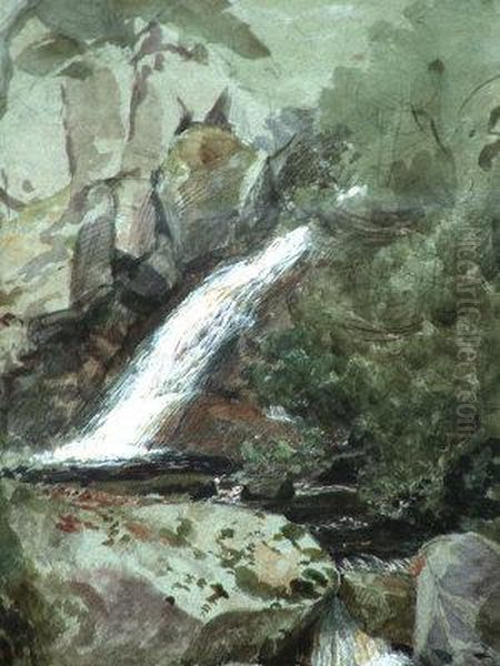 Study Of A Waterfall Oil Painting by Peter de Wint