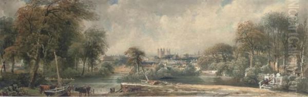 View Of Exeter Oil Painting by Peter de Wint