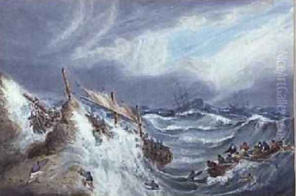 Shipwreck Oil Painting by Samuel Owen