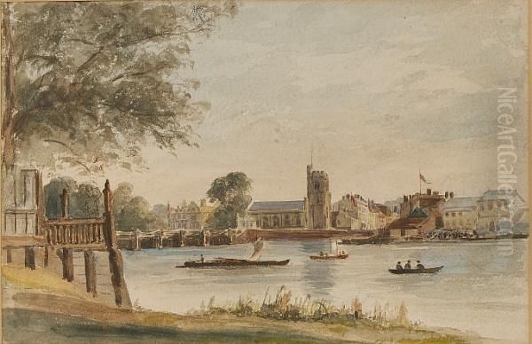 Old Putney Oil Painting by Peter de Wint