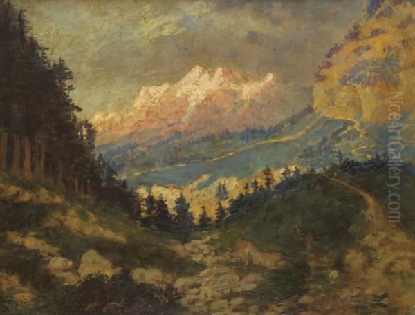 Le Grand Combin, Suisse Romande Oil Painting by Gustave Dore