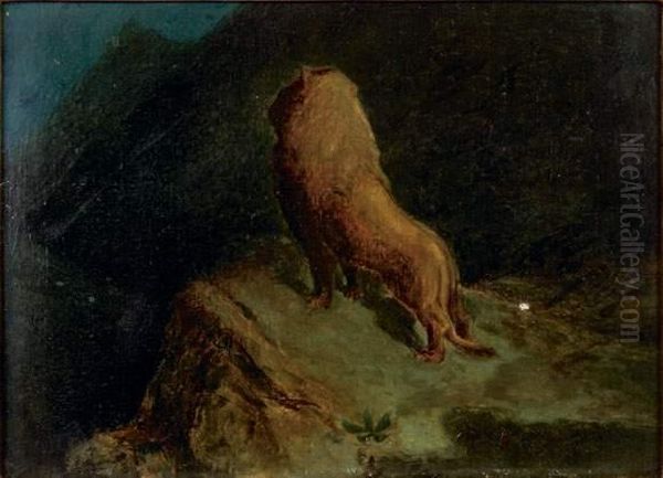 Un Lion Dans La Montagne Oil Painting by Gustave Dore