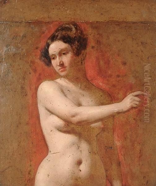 Study Of A Female Nude, Half Length Oil Painting by William Etty