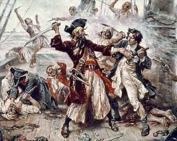 The Capture of the Pirate Blackbeard 2 Oil Painting by Jean-Leon Gerome Ferris