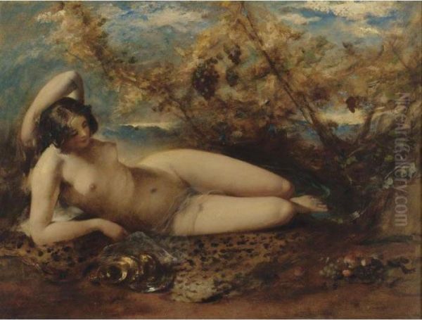 A Woodland Nymph Oil Painting by William Etty