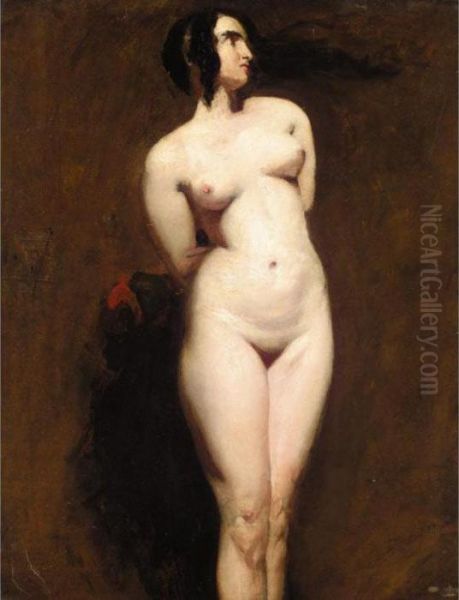 Study Of A Standing Female Nude Oil Painting by William Etty