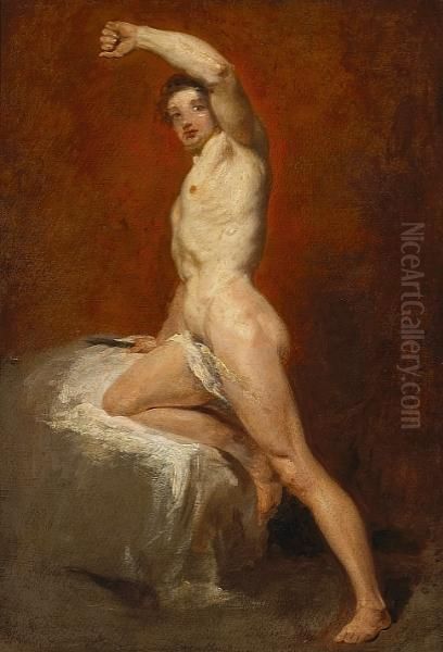 A Study Of A Male Nude Oil Painting by William Etty