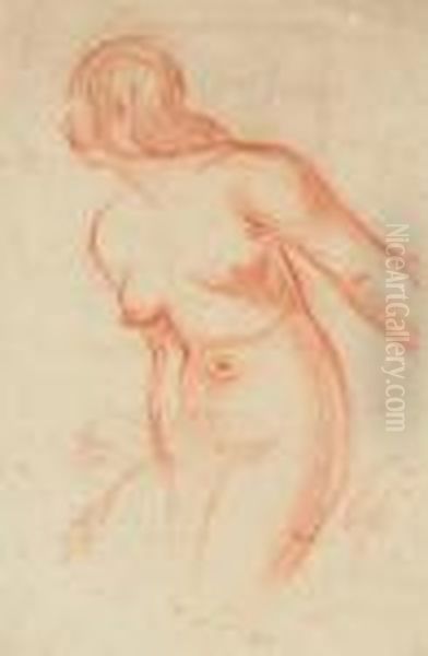 Standing Female Nude Oil Painting by William Etty