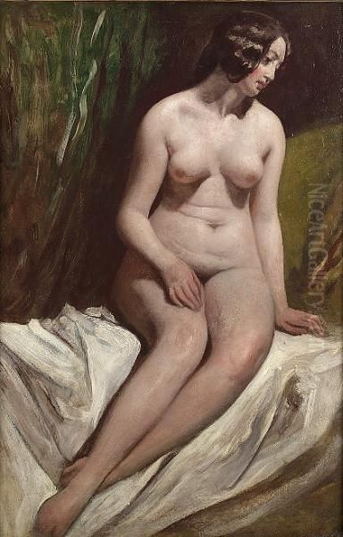 Seated Nude Oil Painting by William Etty