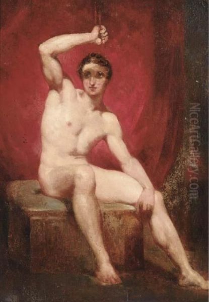 A Male Nude Study Oil Painting by William Etty