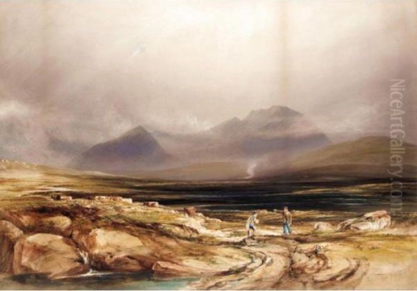 Black Mountains, Glencoe Oil Painting by Anthony Vandyke Copley Fielding