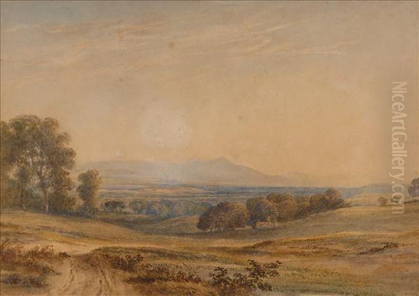 Malvern Hills Oil Painting by Anthony Vandyke Copley Fielding