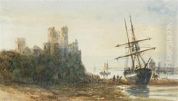 Carnarvon Castle Oil Painting by Anthony Vandyke Copley Fielding