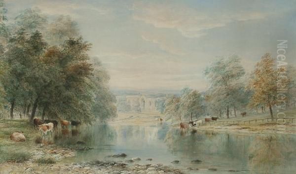 Bolton Abbey. Oil Painting by Anthony Vandyke Copley Fielding