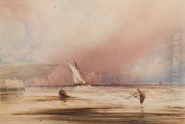 The Dover Coast Oil Painting by Anthony Vandyke Copley Fielding