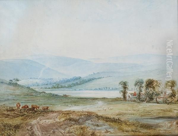 Landscape With Cattle Oil Painting by Anthony Vandyke Copley Fielding