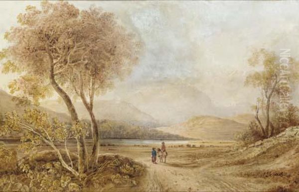 Near Cadar Idris, North Wales Oil Painting by Anthony Vandyke Copley Fielding