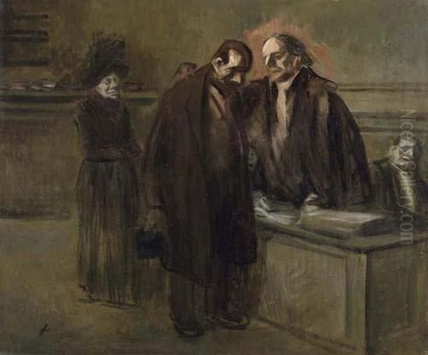 Der Verurteilte. Oil Painting by Jean-Louis Forain