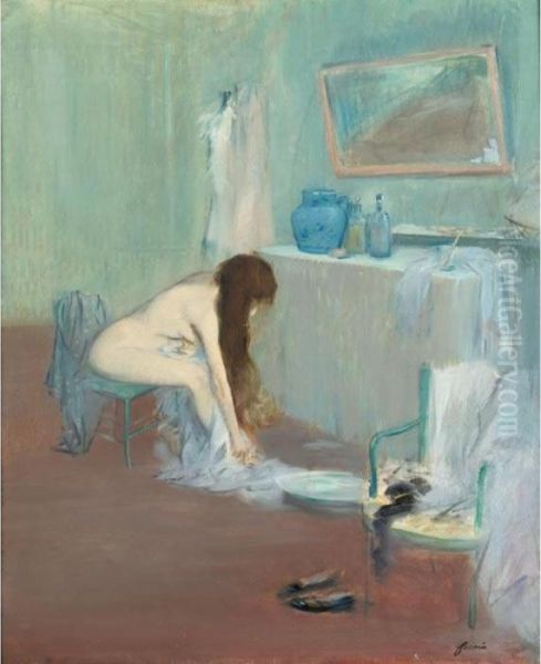 Femme A Sa Toilette Oil Painting by Jean-Louis Forain