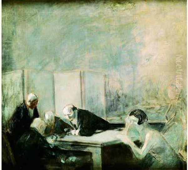 Au Casino Oil Painting by Jean-Louis Forain