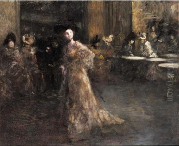 Scene De Cafe Oil Painting by Jean-Louis Forain