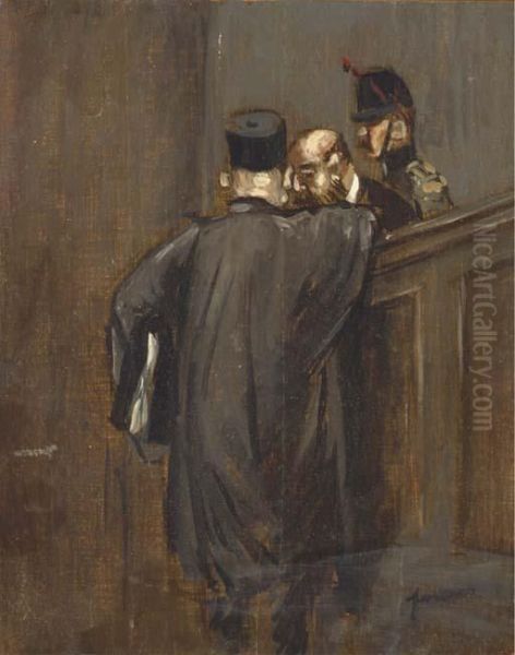 Scene De Tribunal Oil Painting by Jean-Louis Forain