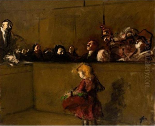 Scene De Tribunal Oil Painting by Jean-Louis Forain