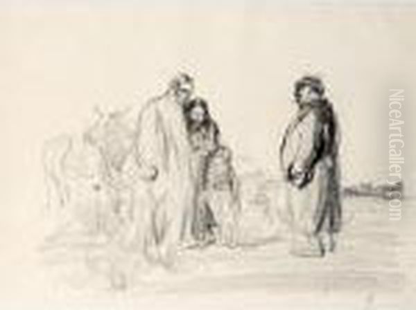 Mercanti Et Paysans Oil Painting by Jean-Louis Forain