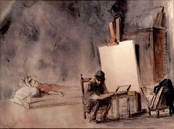 Le Modele Dans L'atelier Oil Painting by Jean-Louis Forain