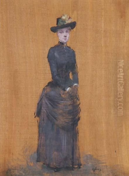 Femme Elegante Oil Painting by Jean-Louis Forain