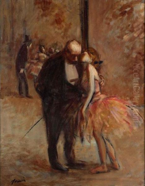 Derriere Les Coulisses Oil Painting by Jean-Louis Forain