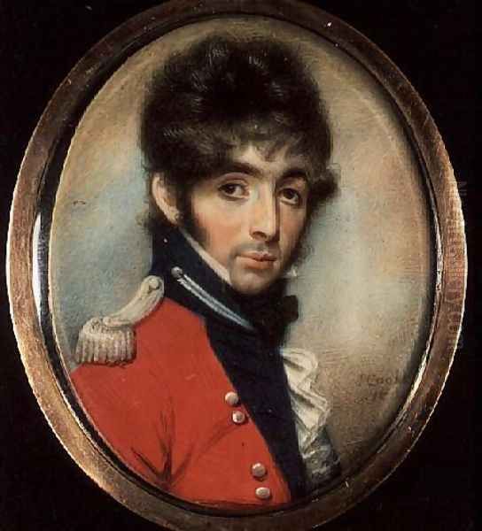 Miniature of an Unknown Officer Oil Painting by J. Cooke