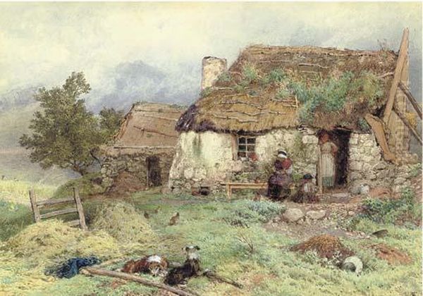 Crofter's Cottage, Ardessie, Scotland Oil Painting by Myles Birket Foster