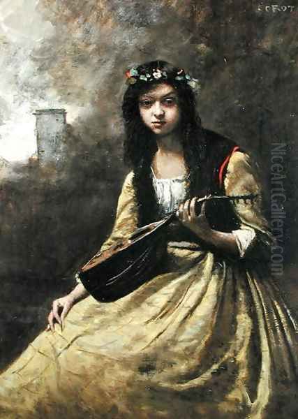 La Zingara, c.1865 Oil Painting by Jean-Baptiste-Camille Corot