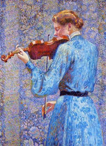 The Violinist Oil Painting by Theo van Rysselberghe