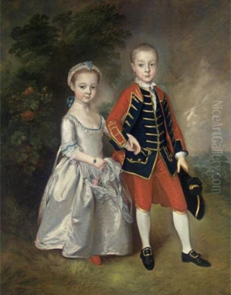 Portrait Of Two Children Of The Bathurst Family Oil Painting by Thomas Gainsborough