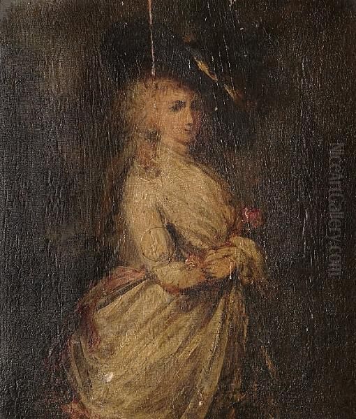 Portrait Three Quarter Length Of Georgiana, Duchess Of Devonshire Oil Painting by Thomas Gainsborough