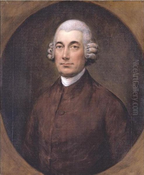 Portrait Of Broughton Maysey, Half Length In A Brown Coat Oil Painting by Thomas Gainsborough