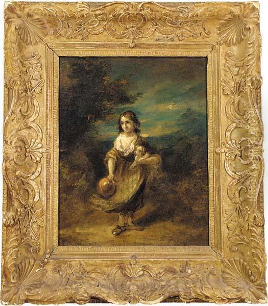 Cottage Girl With Dog And Pitcher Oil Painting by Thomas Gainsborough