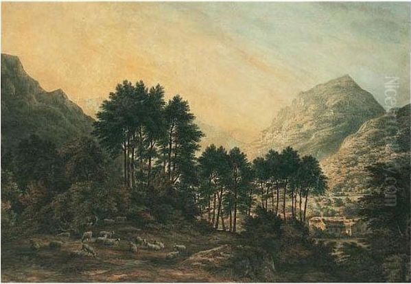 Borrowdale, West Cumberland Oil Painting by John Glover