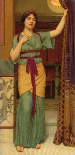 A Pompeian Lady Oil Painting by John William Godward