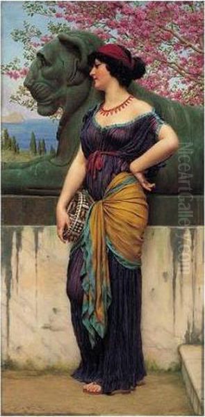 In The Grove Of The Temple Of Isis Oil Painting by John William Godward