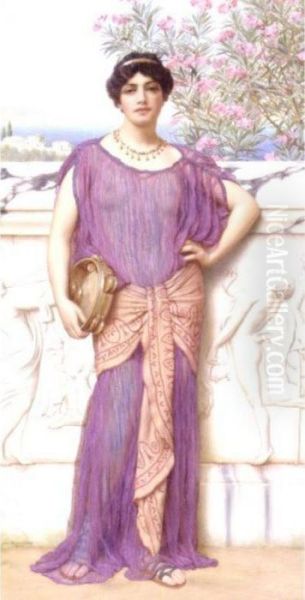 The Tambourine Girl Oil Painting by John William Godward