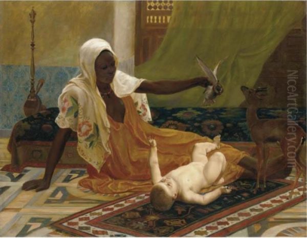 A New Light In The Harem Oil Painting by Frederick Goodall