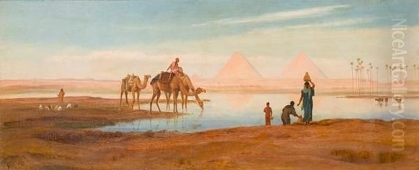 Sunrise On The Nile Oil Painting by Frederick Goodall