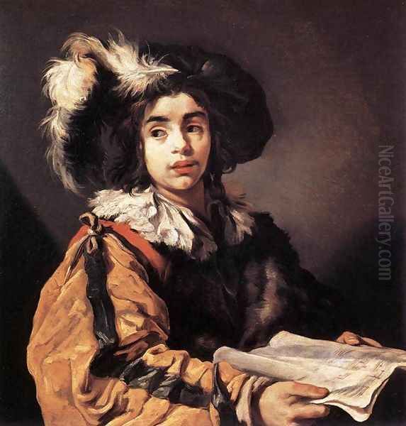 The Young Singer 1622-23 Oil Painting by Claude Vignon